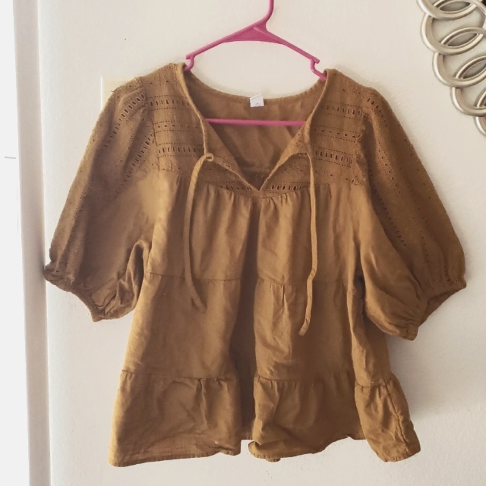 Yellow String Tie Top Old Navy Large